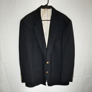Vintage Wimbledon Racquet Club 42L Blazer Black Wool Look Ivy Classic USA